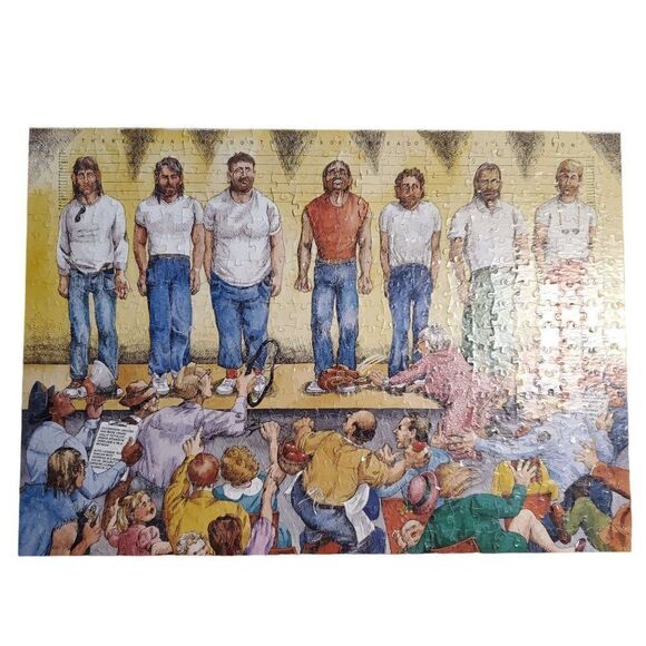 Two Sided Cartoon Neighborhood Crime Puzzle Grand Theft Auto Police Line Up - Picture 3 of 6